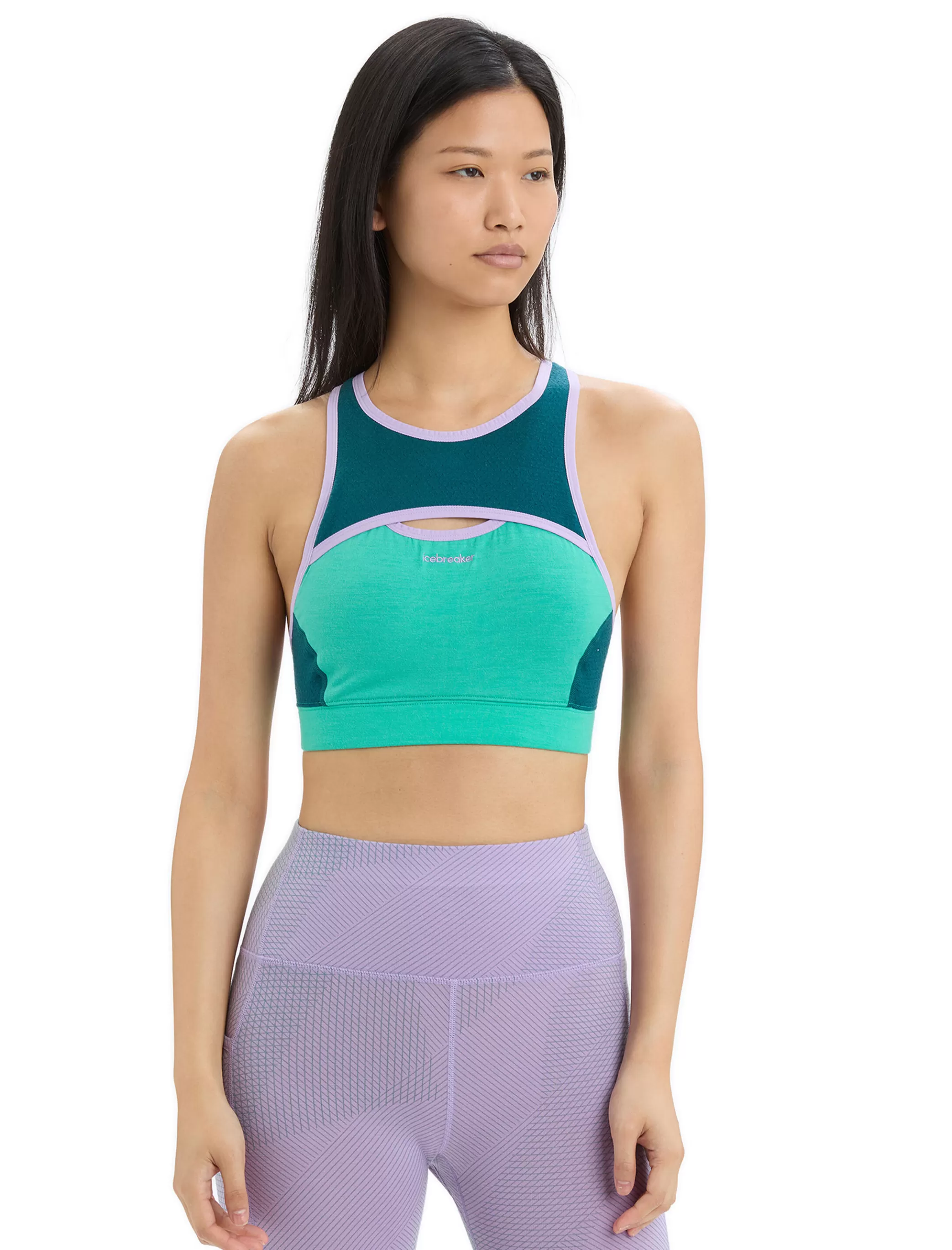 Fashion icebreaker Women'S Zoneknit™ Merino Sport Bra Fresh/Green Glory